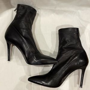 Barneys New York Black Leather Ankle Boots